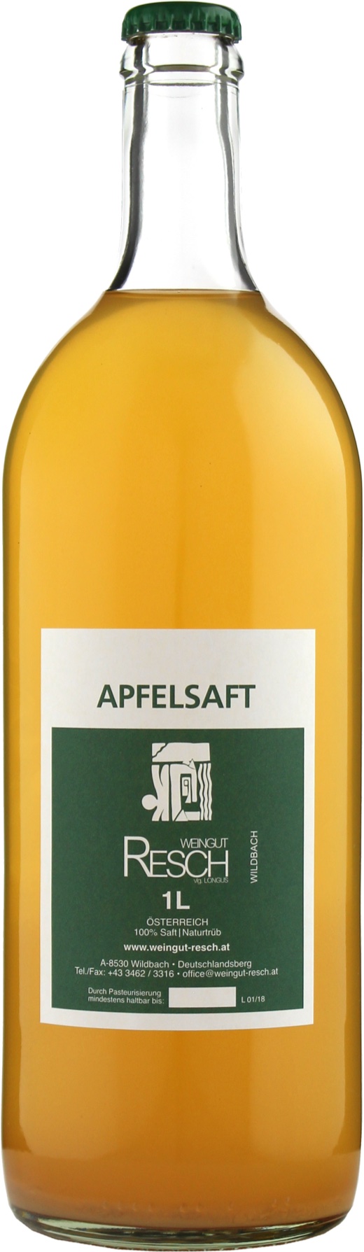 Flasche Apfelsaft vom Weingut Resch